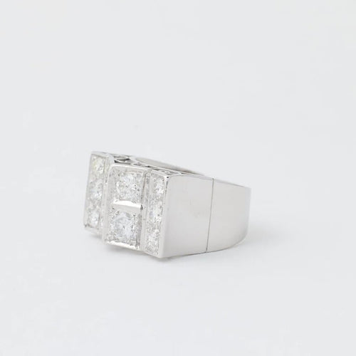 Bague 48 Bague Art déco en platine 950 et diamants 58 Facettes