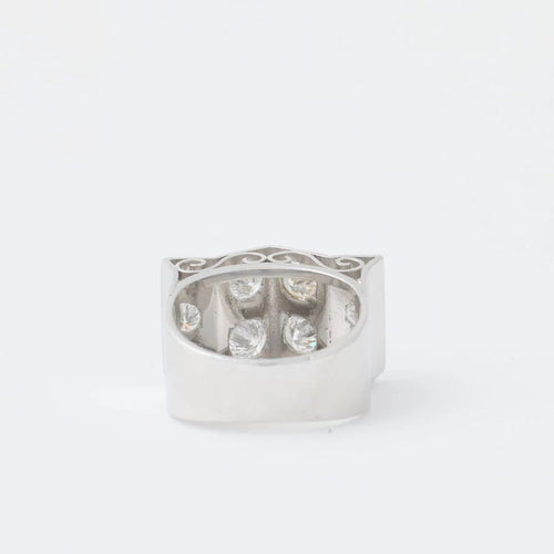 Bague 48 Bague Art déco en platine 950 et diamants 58 Facettes