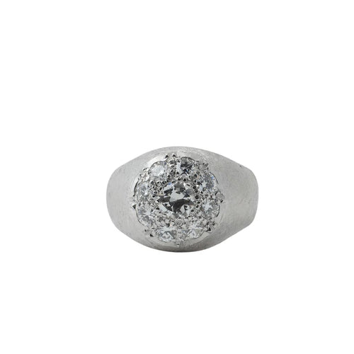 Bague 52 Bague jonc en or blanc 750 avec diamants 1 ct 58 Facettes