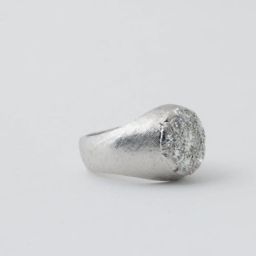 Bague 52 Bague jonc en or blanc 750 avec diamants 1 ct 58 Facettes