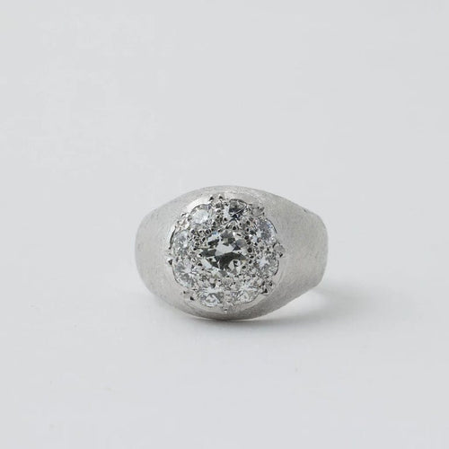 Bague 52 Bague jonc en or blanc 750 avec diamants 1 ct 58 Facettes