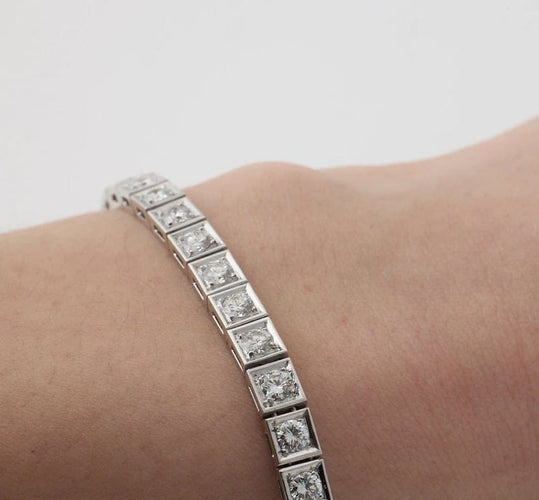 Bracelet Art déco - Bracelet en platine 950 avec diamants 58 Facettes