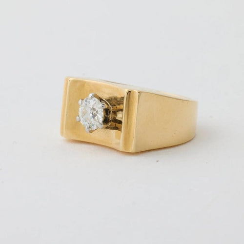 Bague 50 Bague diamant 1940 en or jaune 750 58 Facettes