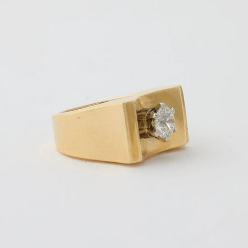 Bague 50 Bague diamant 1940 en or jaune 750 58 Facettes