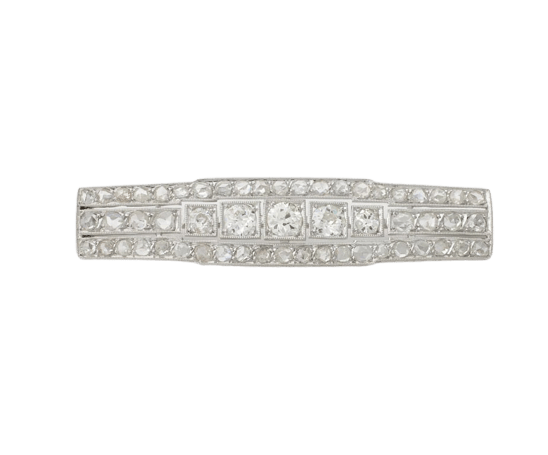 Broche Broche Art déco en platine 950 avec diamants 58 Facettes