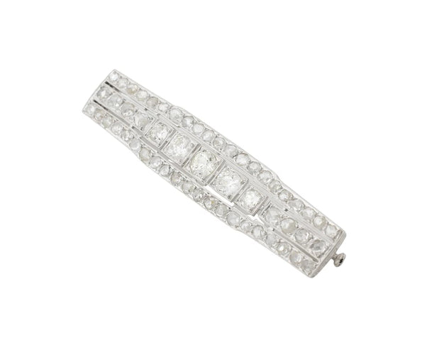 Broche Broche Art déco en platine 950 avec diamants 58 Facettes