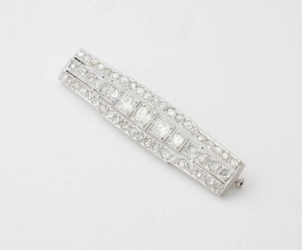 Broche Broche Art déco en platine 950 avec diamants 58 Facettes