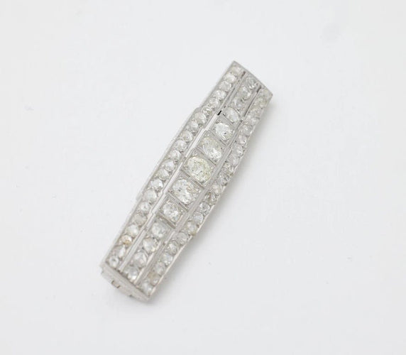 Broche Broche Art déco en platine 950 avec diamants 58 Facettes
