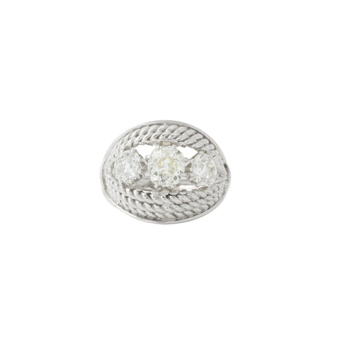 Bague 57 Bague Art déco en or blanc 18 ct et platine, diamants 58 Facettes