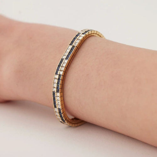 Bracelet Bracelet saphirs et diamants en or jaune 750 58 Facettes
