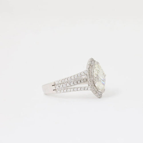 Bague 51 Bague diamant taille marquise 1,59 ct en or blanc 58 Facettes