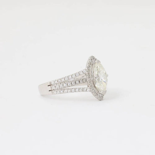 Bague 51 Bague diamant taille marquise 1,59 ct en or blanc 58 Facettes
