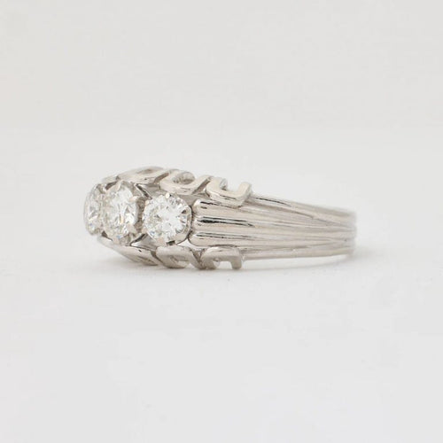 Bague 58 Bague vintage en platine 950 avec diamants taille brillant 58 Facettes
