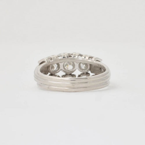 Bague 58 Bague vintage en platine 950 avec diamants taille brillant 58 Facettes