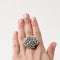 Bague 55 Bague de cocktail pavée de diamants en or blanc 750 58 Facettes