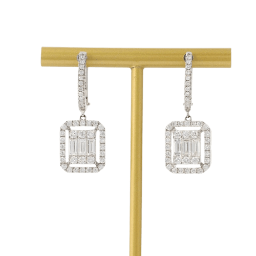Boucles d'oreilles Boucles d’oreilles en or blanc et diamants (1,48 ct) 58 Facettes