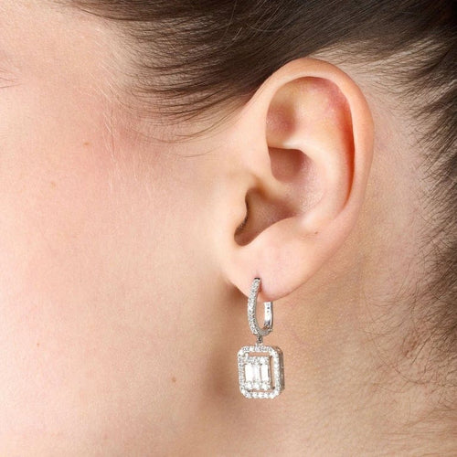 Boucles d'oreilles Boucles d’oreilles en or blanc et diamants (1,48 ct) 58 Facettes