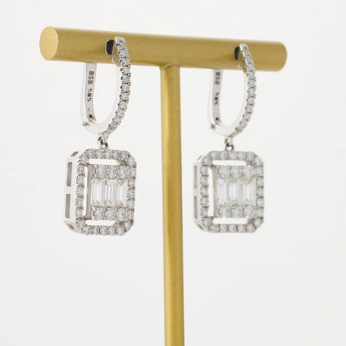 Boucles d'oreilles Boucles d’oreilles en or blanc et diamants (1,48 ct) 58 Facettes