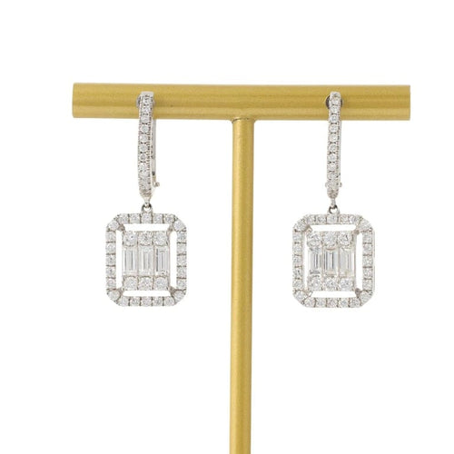 Boucles d'oreilles Boucles d’oreilles en or blanc et diamants (1,48 ct) 58 Facettes