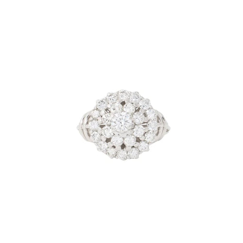 Bague 55 Bague vintage en or blanc 750/1000 et diamants 58 Facettes