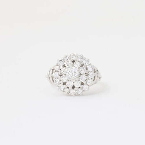 Bague 55 Bague vintage en or blanc 750/1000 et diamants 58 Facettes