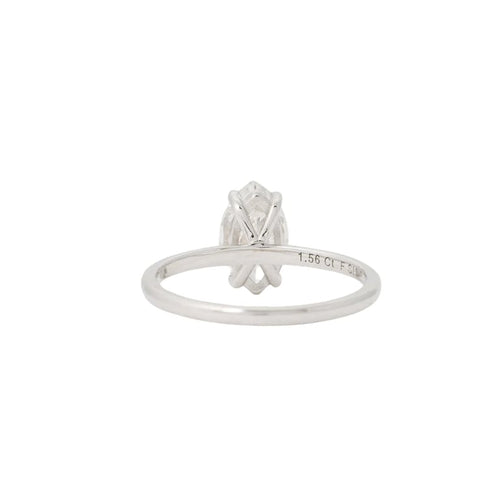 Bague 55 Bague en or blanc 750/1000 avec diamant taille marquise 1,56 ct 58 Facettes
