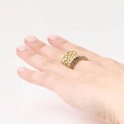 Bague 56 Pomellato Cocco - Bague en or rose avec diamants 58 Facettes