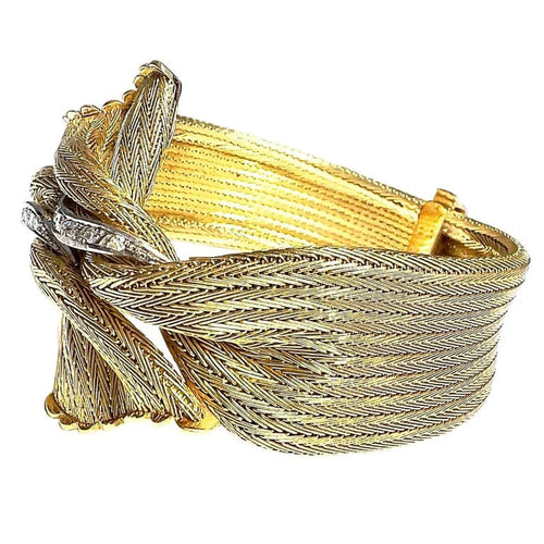 Bracelet Bracelet rétro années 1950 en or 18 carats et diamant 0,26 ct 58 Facettes A2627