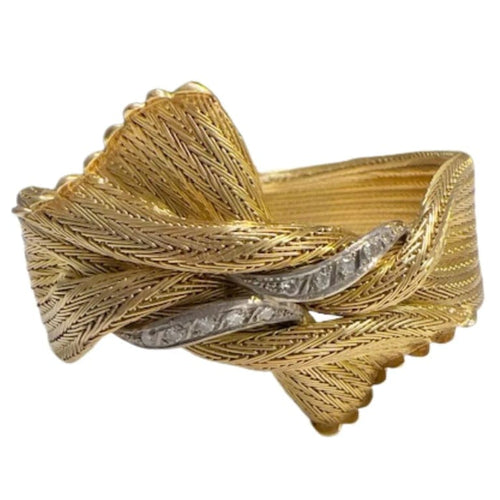 Bracelet Bracelet rétro années 1950 en or 18 carats et diamant 0,26 ct 58 Facettes A2627