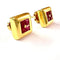 Boucles d'oreilles Boucles d’oreilles contemporaines XXe siècle en or jaune 18 k et rubis 58 Facettes Q913A