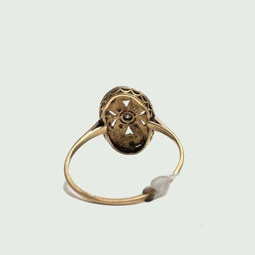 Bague 57 Bague Art déco en or 18K et platine avec diamants 58 Facettes Q810