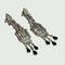 Boucles d'oreilles Boucles d’oreilles style Art déco en platine 950, diamants et saphirs 58 Facettes Q826A