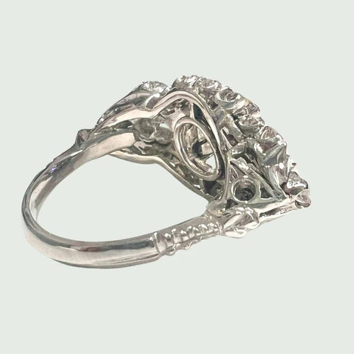 Bague 54 Bague contemporaine en platine 950 et diamants 58 Facettes