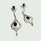 Boucles d'oreilles Boucles d'oreilles Art déco en platine 950 avec diamants et saphirs 58 Facettes Q949A