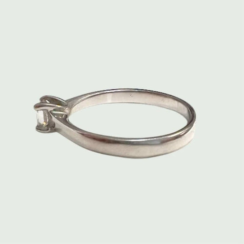 Bague 54 Solitaire - Bague en or 18 carats avec diamant 0,20 ct 58 Facettes Q966A