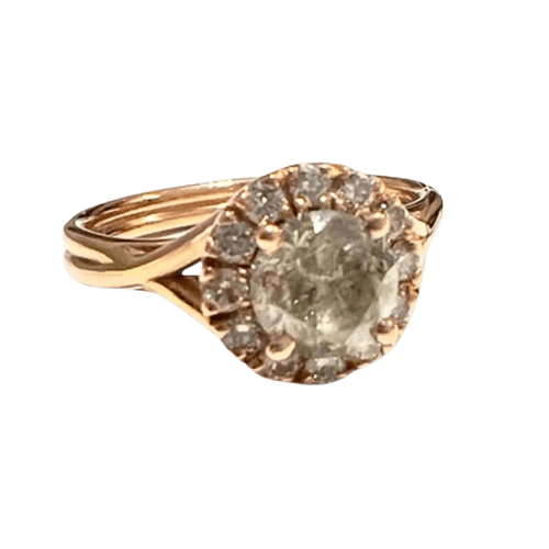 Bague 53 Bague contemporaine en or 18 carats et diamants 58 Facettes Q856A