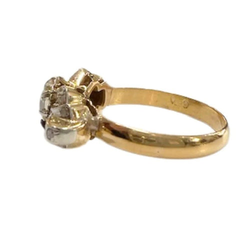 Bague 60 Bague Art déco en or jaune 18 ct, platine et diamants 58 Facettes Q976A