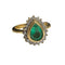 Bague 58 Bague contemporaine en or jaune 18 ct avec émeraudes et diamants 58 Facettes Q357A