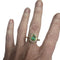 Bague 58 Bague contemporaine en or jaune 18 ct avec émeraudes et diamants 58 Facettes Q357A