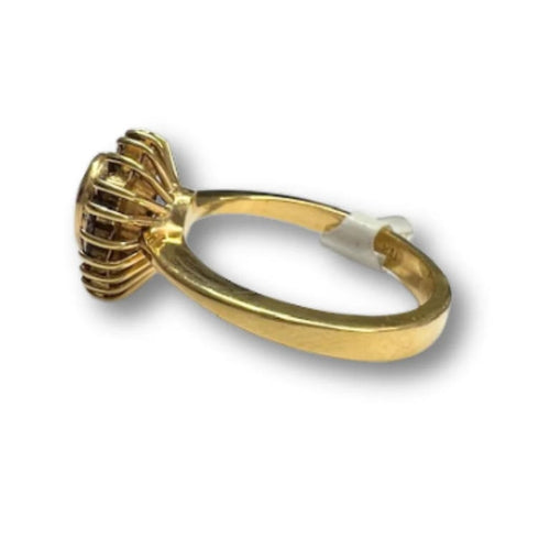 Bague 58 Bague contemporaine en or jaune 18 ct avec émeraudes et diamants 58 Facettes Q357A
