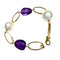 Bracelet Bracelet contemporain en or jaune 18 carats avec améthyste et perle 58 Facettes Q1000A