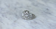 Bague 55 Bague cocktail - Bague fleur en or blanc et platine, diamants 58 Facettes