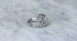 Bague 55 Bague cocktail - Bague fleur en or blanc et platine, diamants 58 Facettes