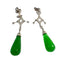 Boucles d'oreilles Boucles d'oreilles longues Art déco en platine 950 avec diamants et jadéites 58 Facettes Q25B