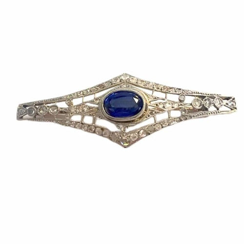 Broche Broche Art déco années 1930 en or 18 ct et platine avec diamants 58 Facettes A2602