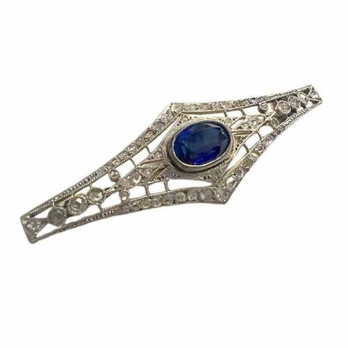 Broche Broche Art déco années 1930 en or 18 ct et platine avec diamants 58 Facettes A2602