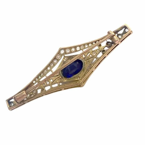 Broche Broche Art déco années 1930 en or 18 ct et platine avec diamants 58 Facettes A2602