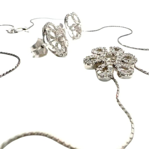 Boucles d'oreilles Ensemble boucles d’oreilles et collier en or jaune 18 carats et diamants 58 Facettes Q54B