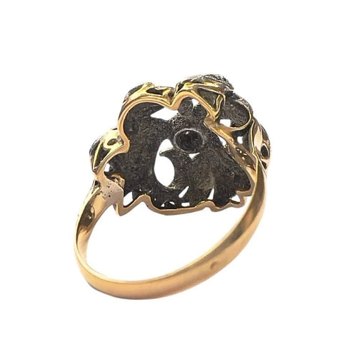 Bague 55 Bague Art déco en or 18 carats et argent 925 avec diamants 58 Facettes Q74B (922)