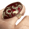 Bague 54 Bague du XXe siècle en or 18 k avec diamants et émail rouge 58 Facettes Q111B(947)